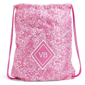 NWT Vera Bradley Drawstring Backsack in Eden Paisley Pink